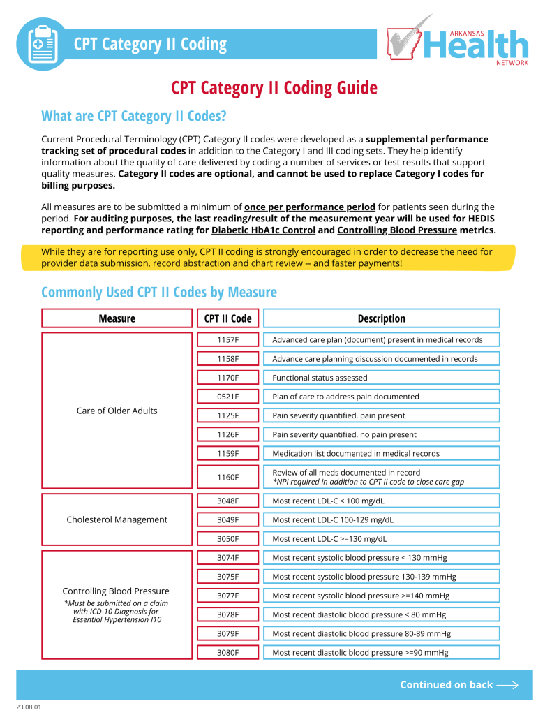 Quality Metric Guides - Arkansas Health Network
